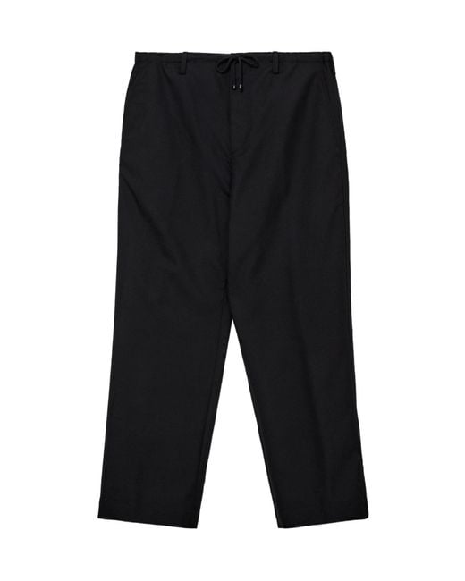 Dries Van Noten Black Drawstring Casual Pants for men