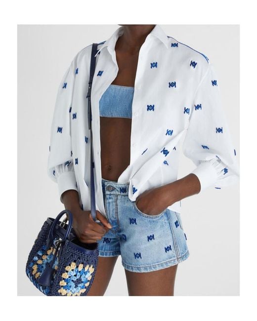 Ermanno Scervino White Flocked Motif Shirt