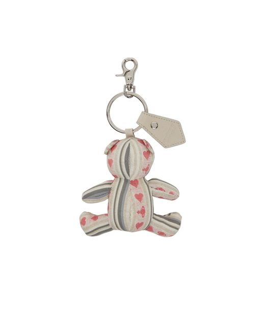 Vivienne Westwood White Teddy Bear Keychain