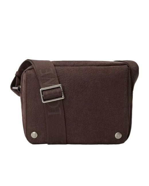 Loewe Brown Medium Pebble Messenger Bag for men