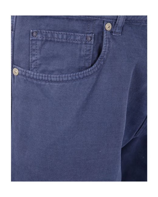 Incotex Blue Five-Pocket Trousers for men