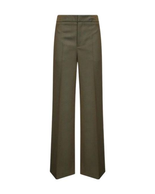 Etro Green Pressed-Crease Palazzo Trousers