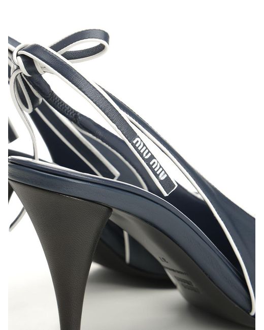Miu Miu Blue Slingback High Heel Sandals