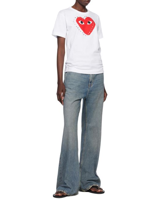 COMME DES GARÇONS PLAY White Crew Neck T-Shirt