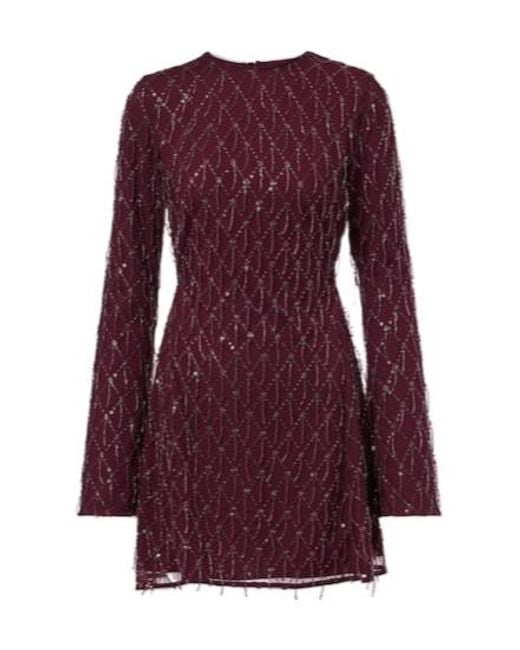 ROTATE BIRGER CHRISTENSEN Purple Embellished Minidress