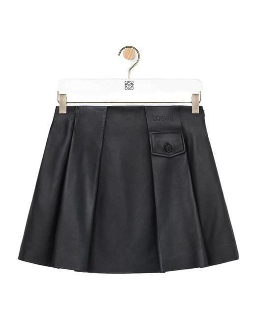 Loewe Black Pleated Mini Skirt