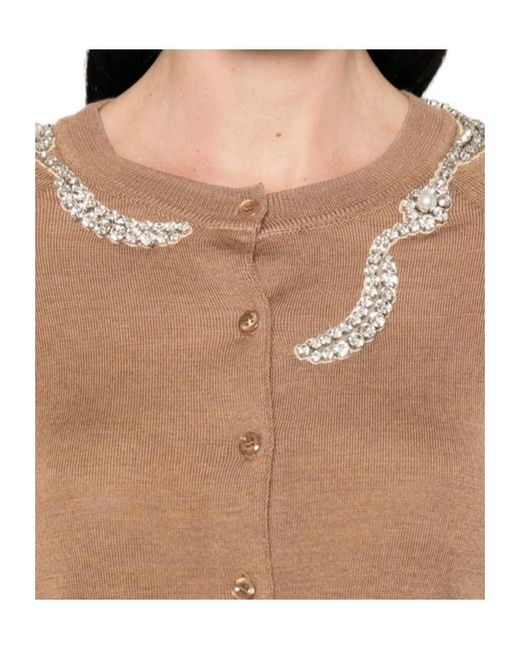 Simone Rocha Brown Crew Neck Long-Sleeved Sweater