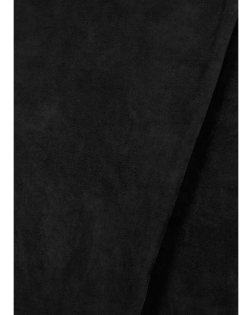Vince Black Split-Cuff Suede Trousers