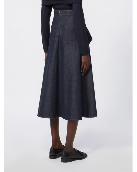 Max Mara Blue Visone Midi Skirt