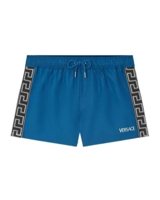 Versace Blue Drawstring Swim Shorts for men