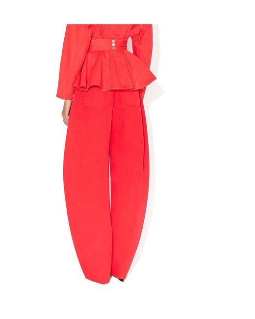 Alaïa Alaïa Smocked-Waist Flared Skirt
