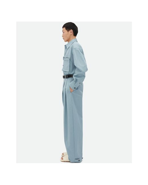 Bottega Veneta Black Cotton Twill Trousers for men