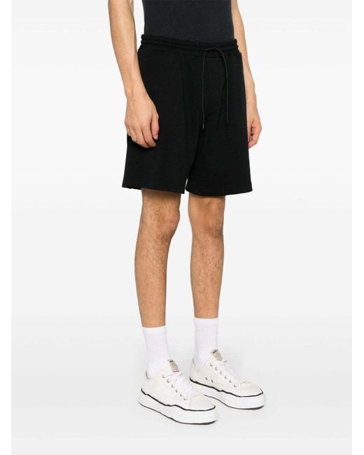 MSGM Black Logo Detailed Elasticated Waist Shorts for men