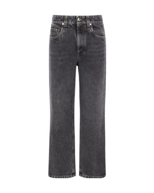 Brunello Cucinelli Gray Belt Loop Jeans