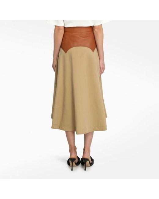 Loewe Natural Panelled Mid-Length Skirt