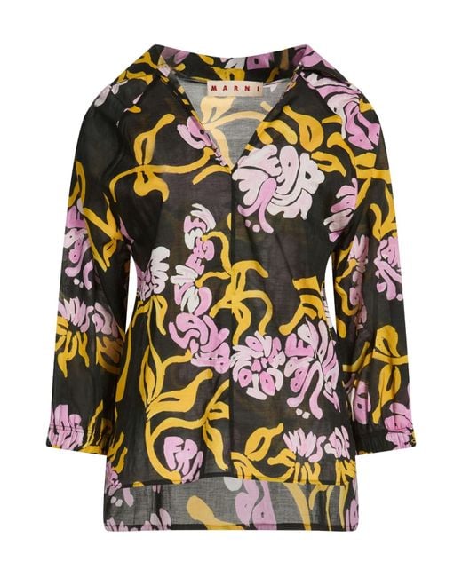 Marni Black V-Neck Kaftan Top