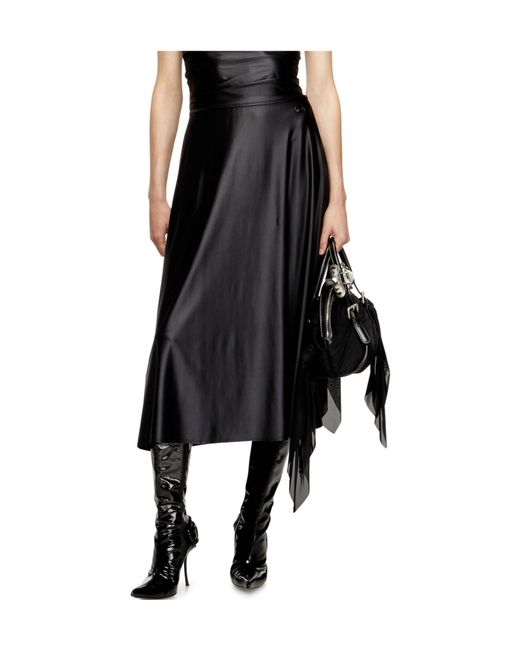 DIESEL Black O-Mori Flared Midi Skirt