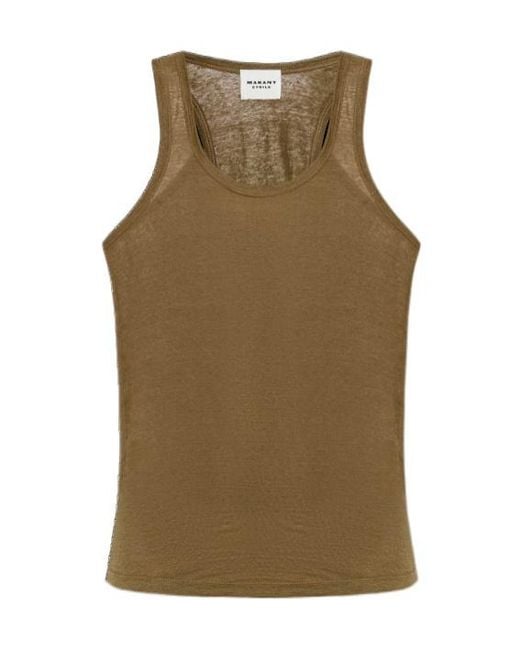 Isabel Marant Green Isabel Marant Étoile Thea Straight Hem Tank Top