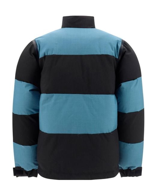 Sunnei Blue Striped Zipper Down Jacket for men