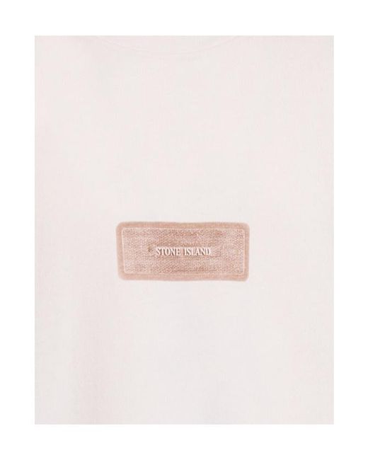 Stone Island White Raw Beauty Cotton Jersey T-Shirt for men