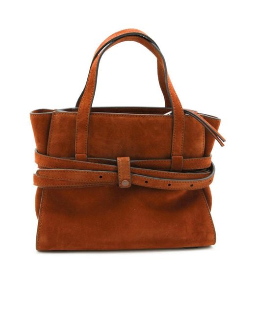 Moschino Brown Tie Me Top Handle Tote Bag