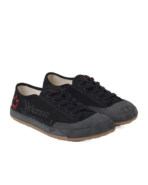 Vivienne Westwood Black Animal Gym Lace-Up Sneakers for men