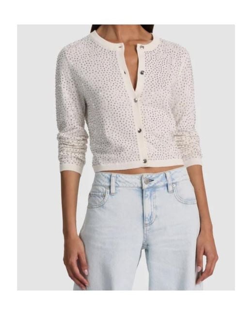 Alice + Olivia White Carson Embellished Cardigan