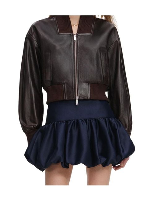 Self-Portrait Black Long-Sleeved Leather Jacket