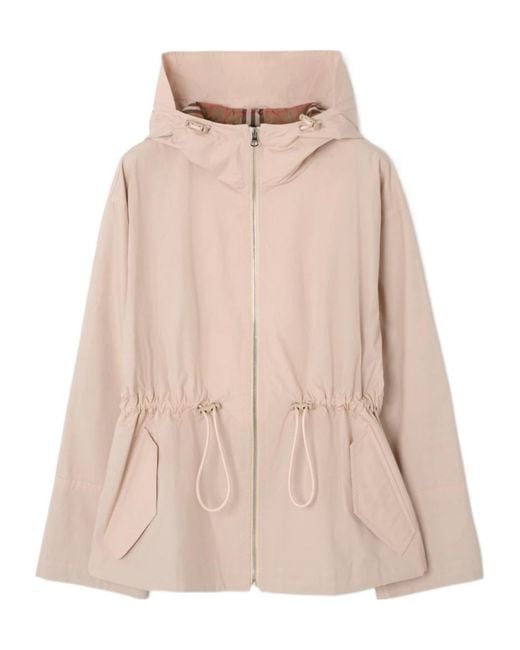Burberry Natural Cotton Blend Hooded Jacket