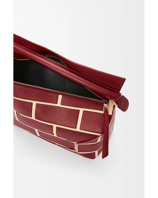 Loewe Red Puzzle Edge Large Brick Bag for men