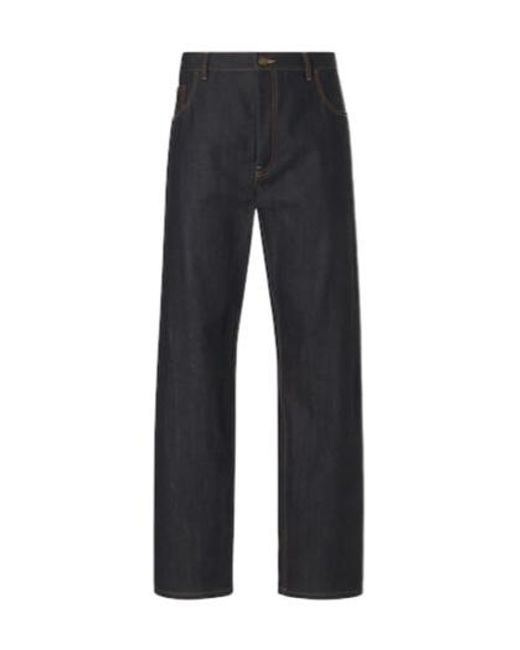 Thom Browne Blue Cropped Straight Jeans for men