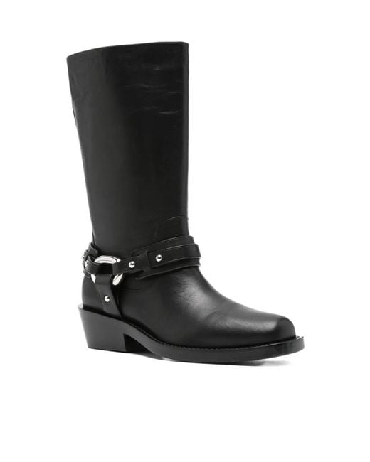 Rabanne Black Block-Heel Ankle Boots