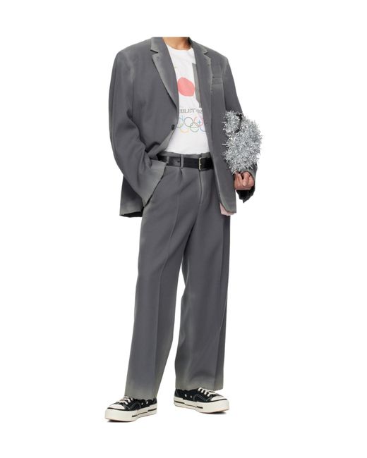 Doublet Gray Dusty Tailored Pants for men