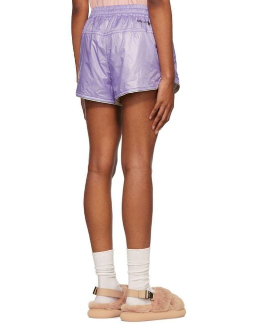 Moncler Purple Ripstop Shorts