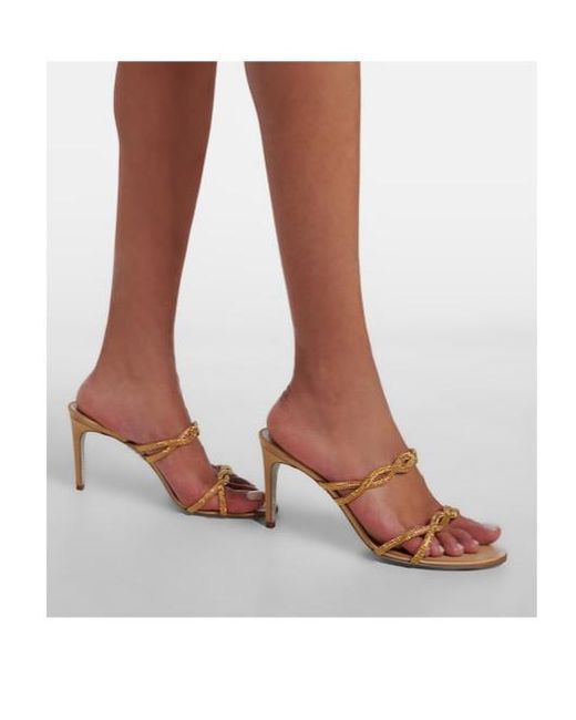 Rene Caovilla White Crystal-Embellished Satin Sandals
