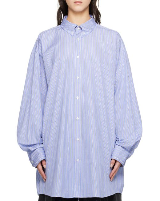 Maison Margiela Purple Striped Button-Up Shirt for men