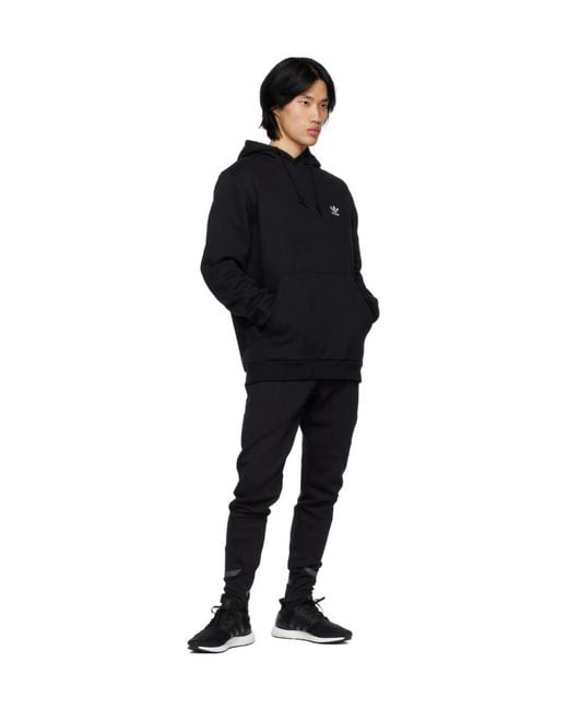 Adidas Originals Black Adidas Gameday Logo Patch Track Pants for men