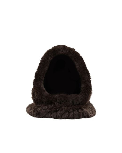 Pinko Black Fuzzy Pull-On Hat