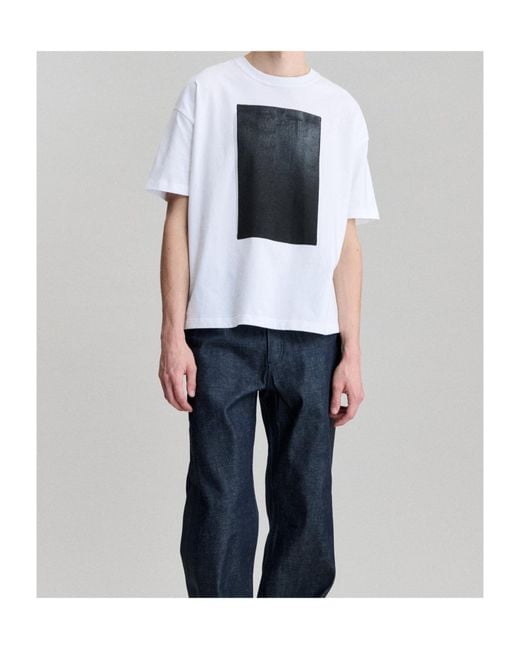 A.P.C. White Printed Crewneck T-Shirt for men