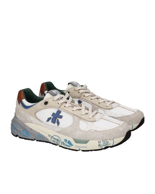 Premiata White Mase Panelled Sneakers for men