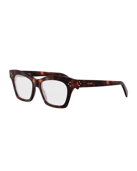 Céline White Full-Rimmed Plano Lenses