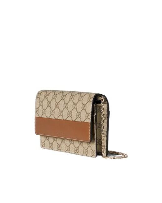 Gucci Natural Gg Emblem Chained Wallet