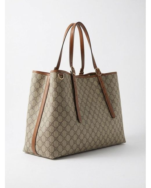 Gucci Natural Gg Emblem Large Tote Bag