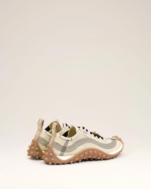 AMI Natural Mirage Contrasted-Stitching Sneakers