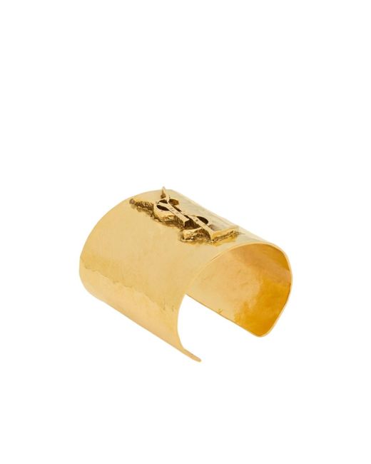 Saint Laurent Metallic Cassandre Open Cuff