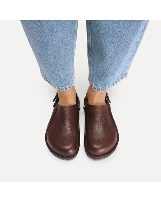 Birkenstock Brown Lutry Buckle-Strap Mules