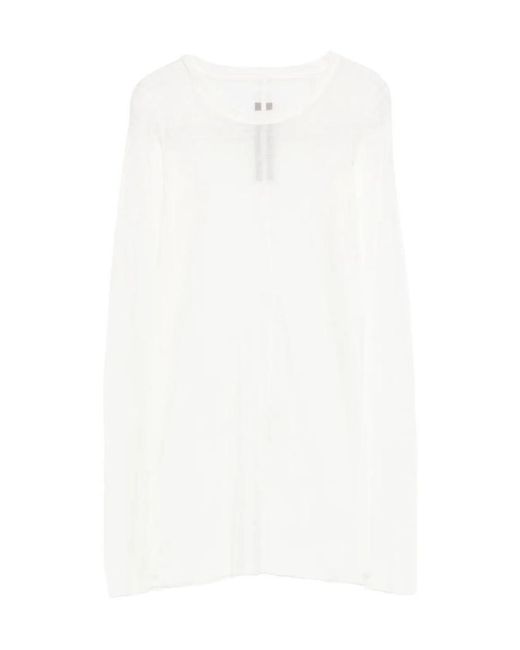 Rick Owens White Long-Sleeve T-Shirt