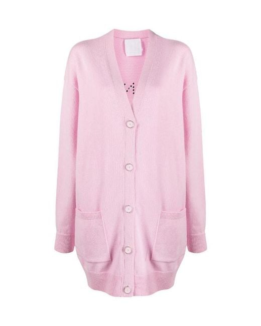 Givenchy Pink Embroidered Studded Wool-Cashmere Cardigan