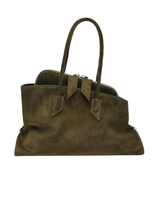 The Attico Green Medium La Passeggiata Shoulder Bag