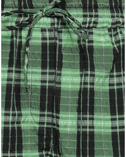 Ganni Green Plaid Shorts